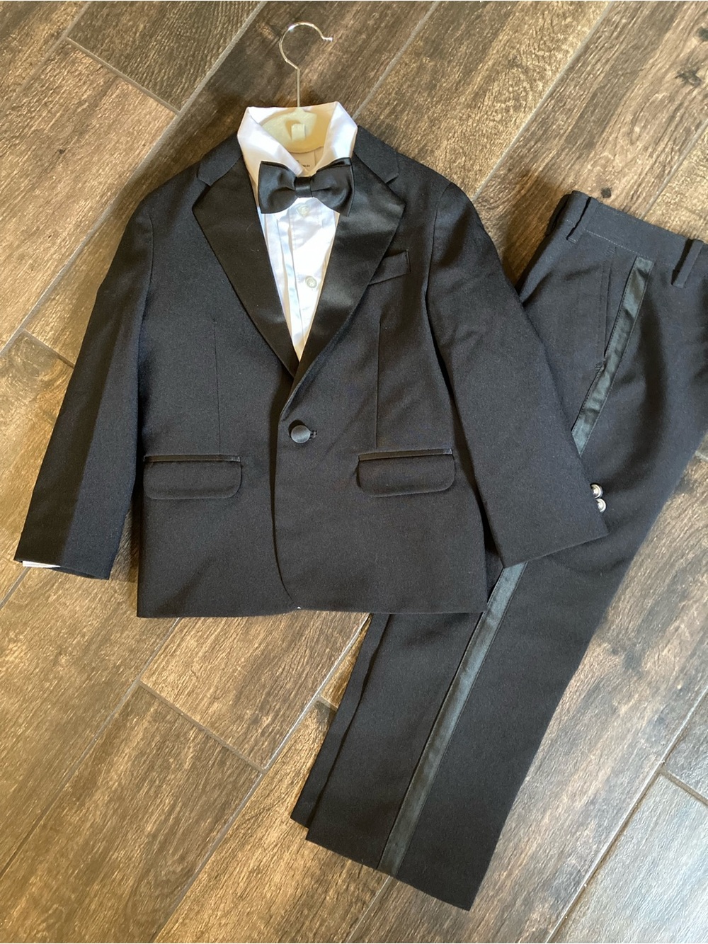 Nautica Black Boys Tuxedo Jacket, Pants & Bow Tie Set